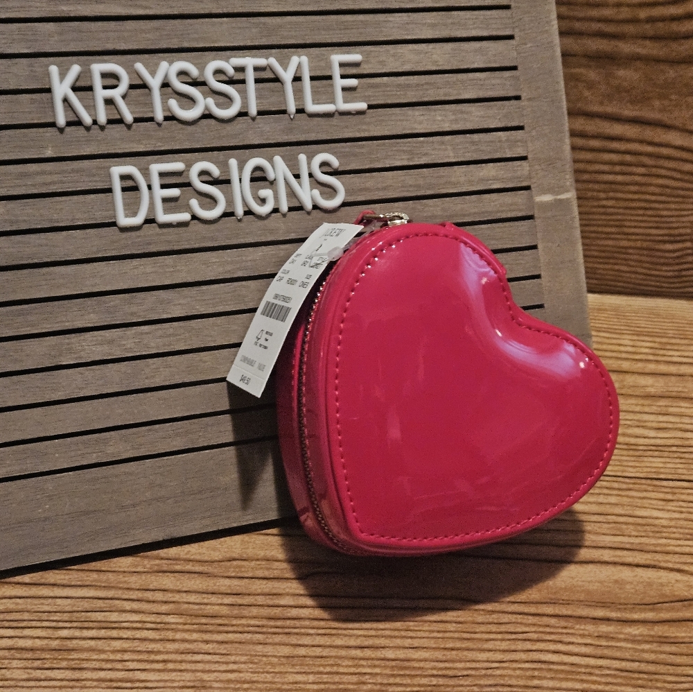 J. Crew Red heart shaped jewelry box